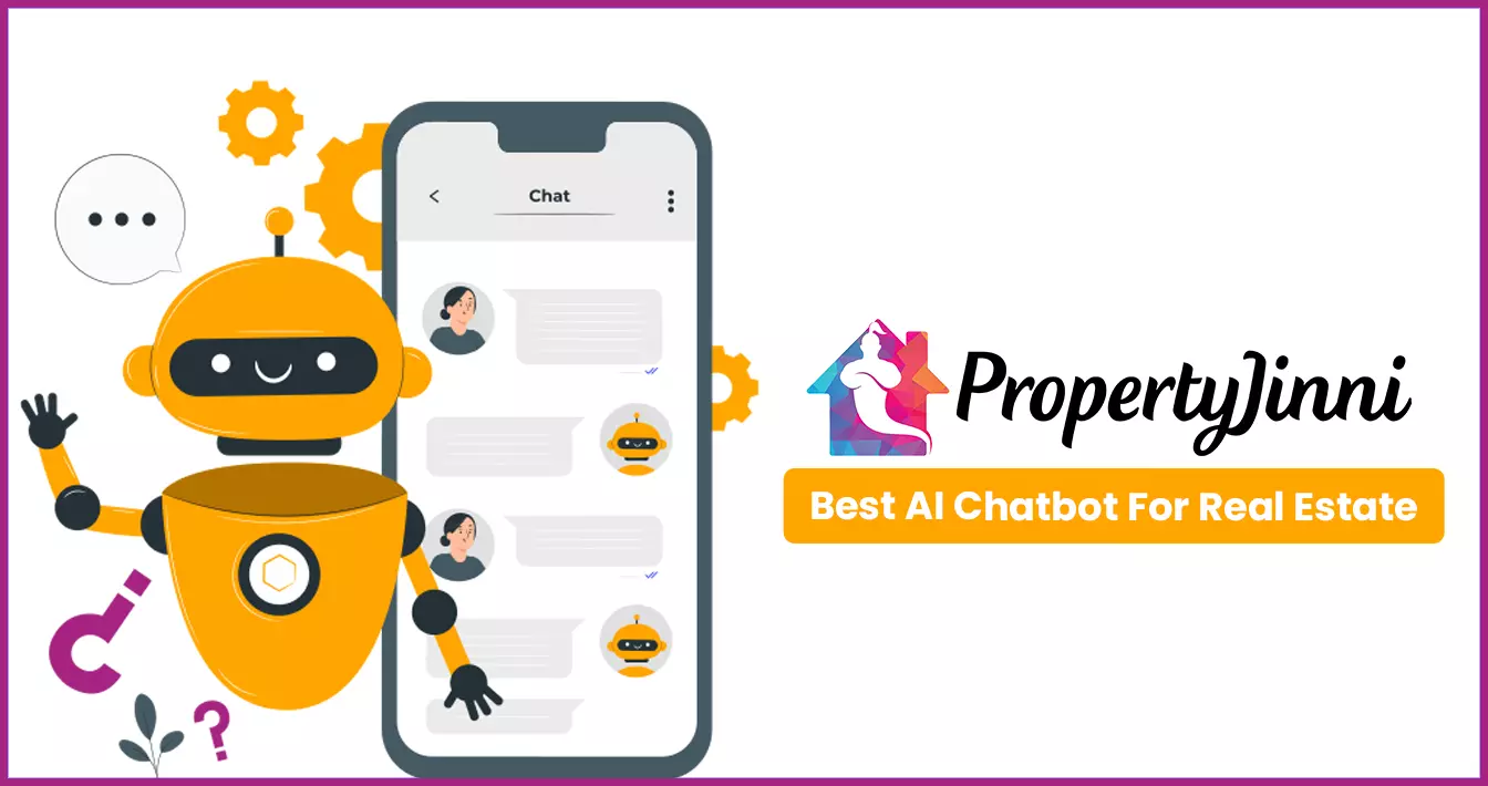 Image of a chatbot chatting with real estate client showing propertyjinni as the best AI chatbot for real estate.